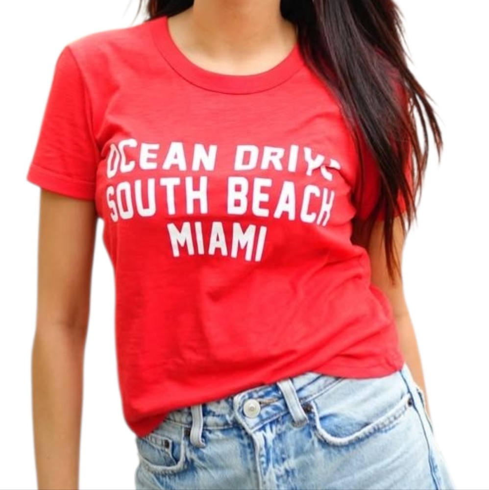 Zara Ocean Drive South Beach Miami Graphic Tee Medium